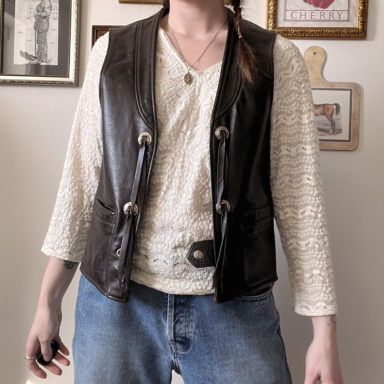 Vintage western leather vest (M)