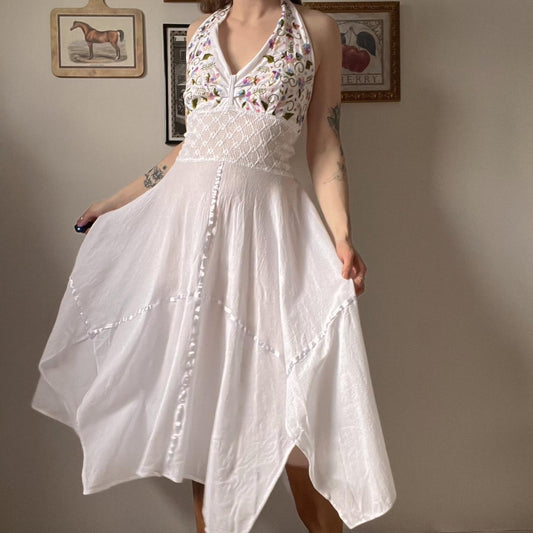 Vintage white halter fairy dress (L)