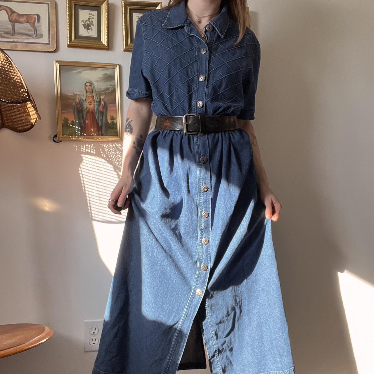 Cottage denim maxi dress (XL)