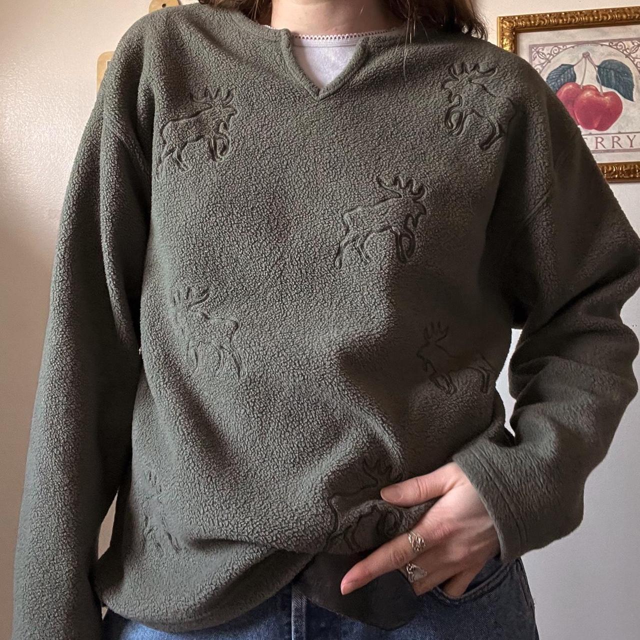 Sage fleece moose sweater (M)