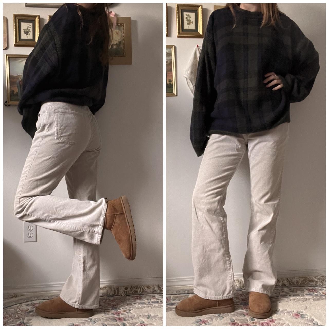 Cream corduroy flare pants (M)