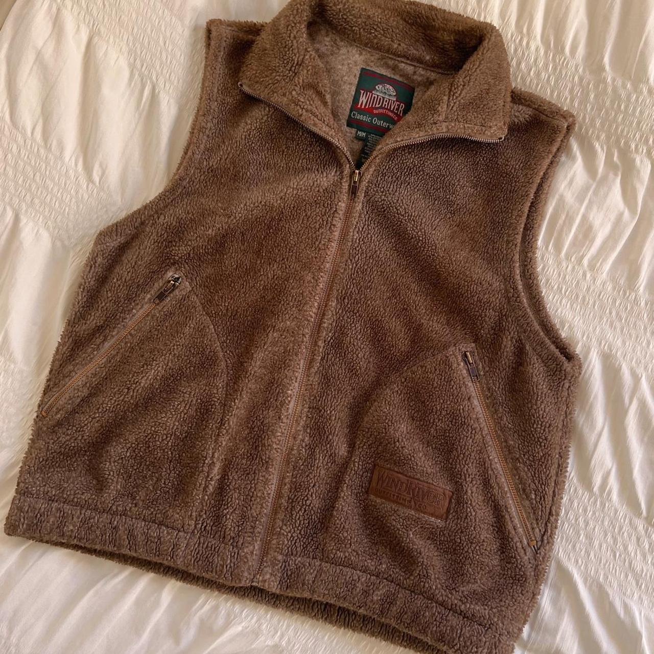 Vintage brown fleece vest (M)