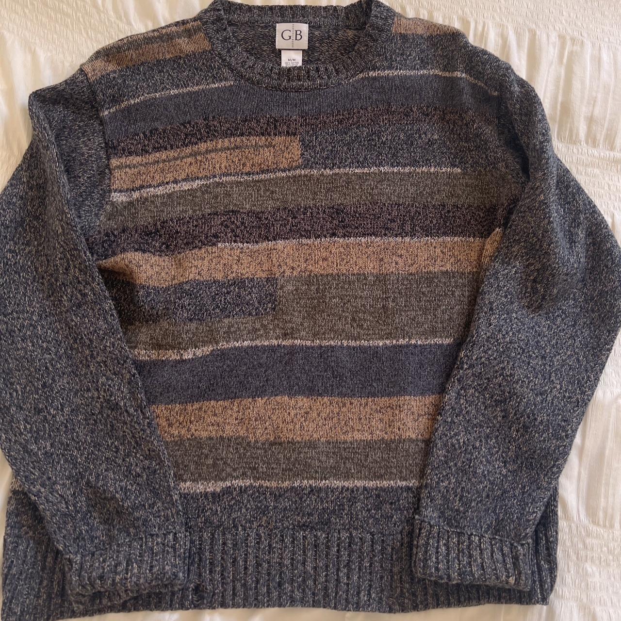 Cozy striped ash knit jumper (M)