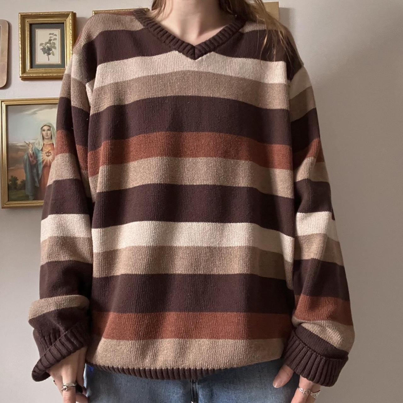 Earthy brown striped sweater (XL)