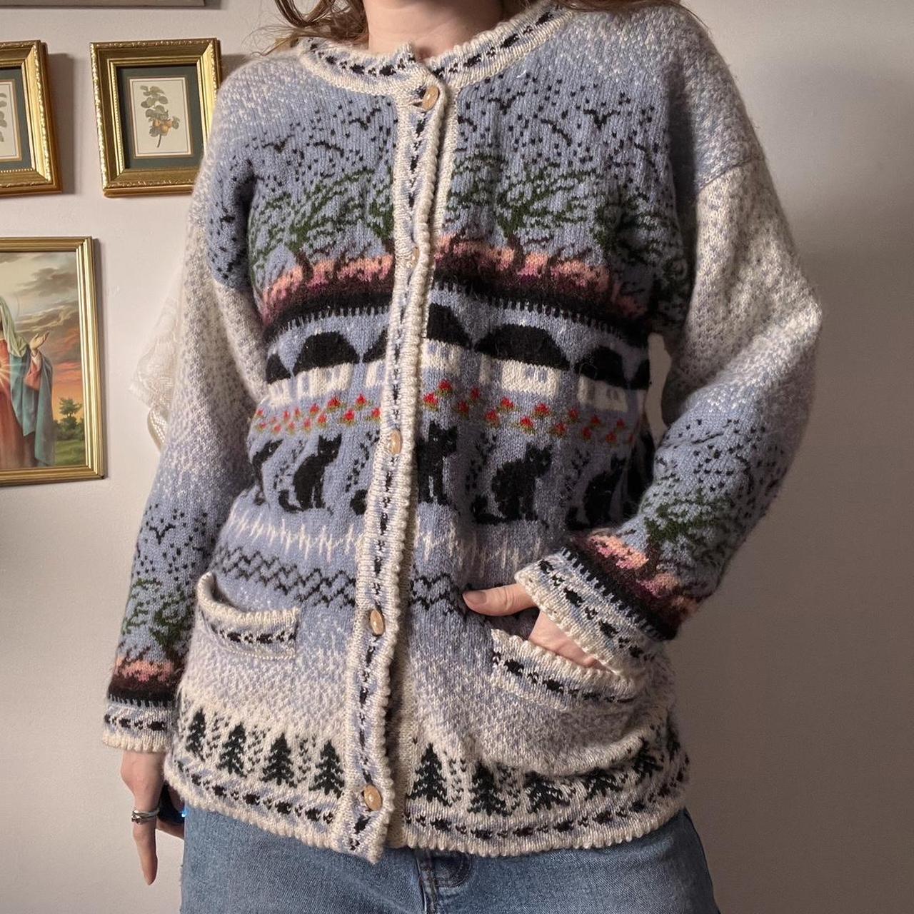 Vintage wool cottage cardigan (S/M)