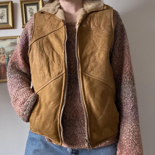 Cozy vintage sherpa vest (M)