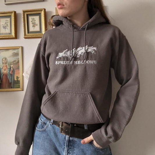 Wild horses embroidered hoodie (S)