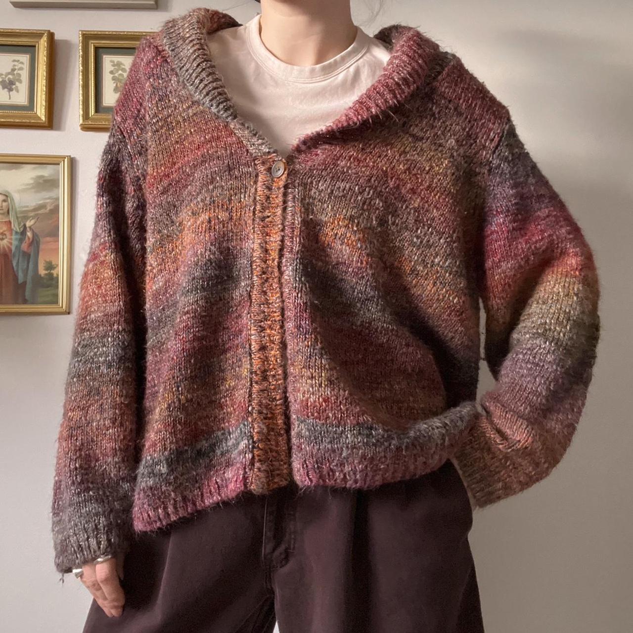 Slouchy rainbow knit cardigan (XL)