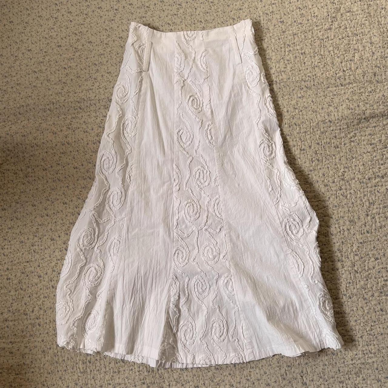 White textured maxi skirt (28")