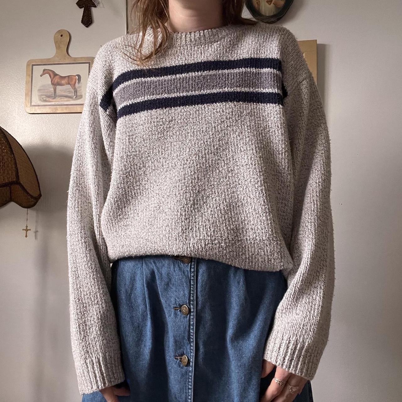 Oversized stripe knit sweater (L)