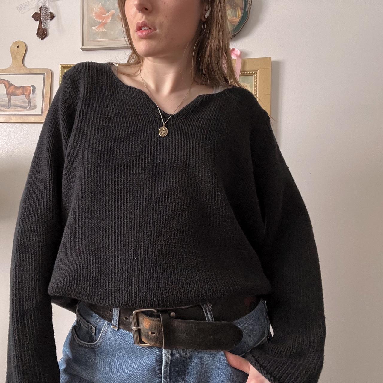 Slouchy black knit sweater (M)