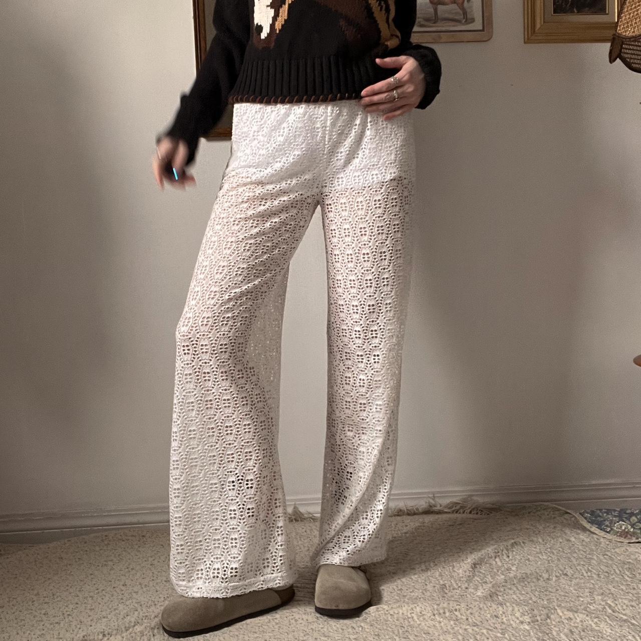 Wide leg lace pants (S)