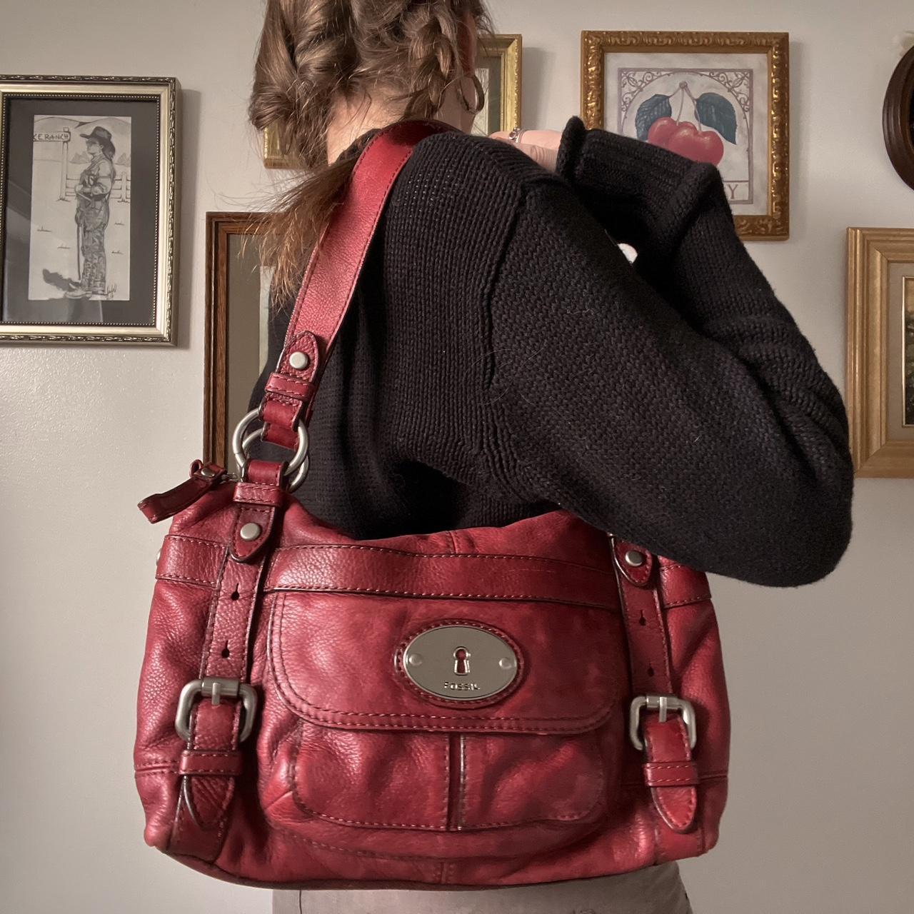 Cherry red leather bag