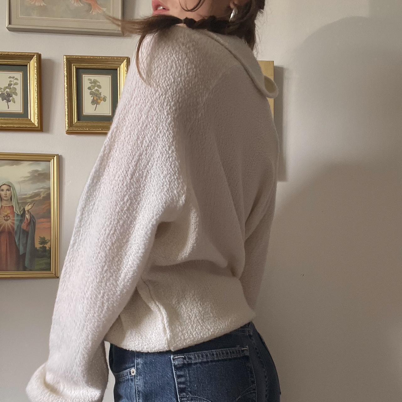 Slouchy white knit sweater (XL)