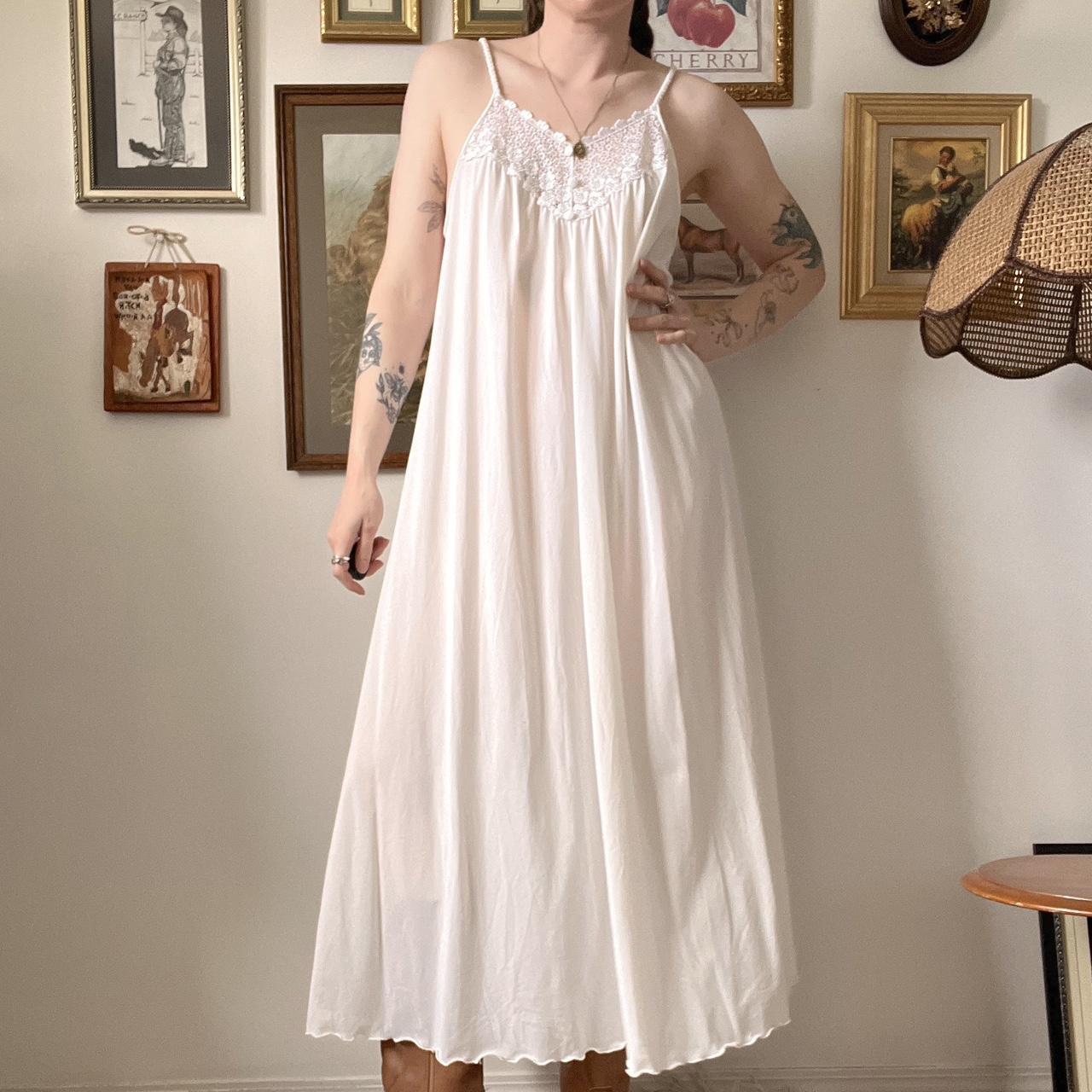 Vintage lace slip maxi dress (S/M)