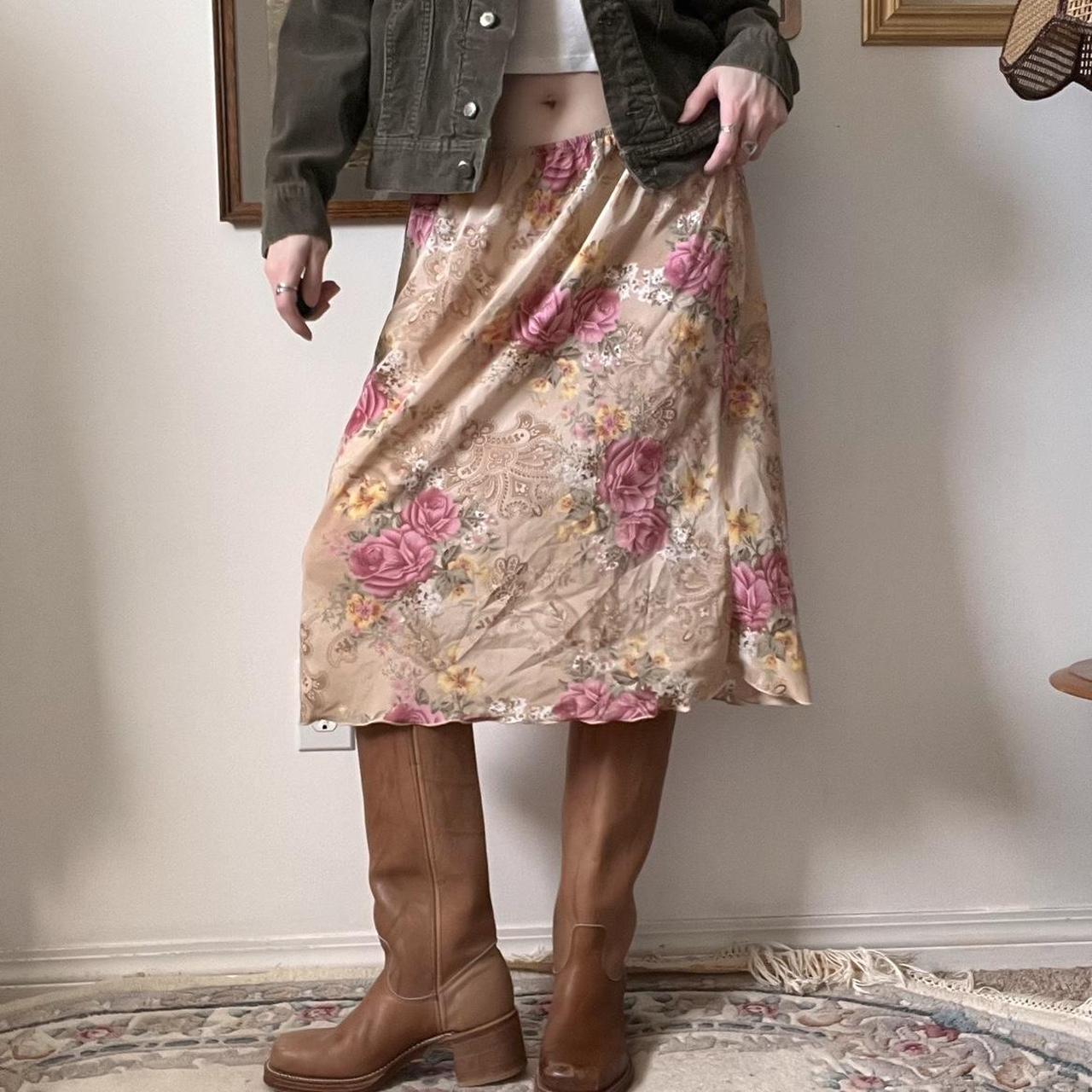 Vintage rose midi skirt (33")