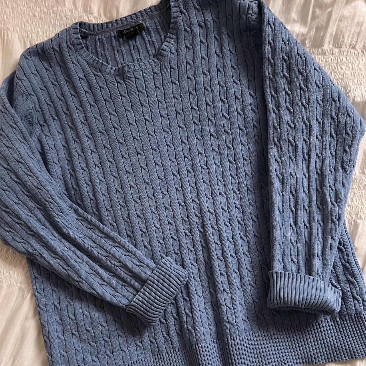 Blue cable knit sweater (M)