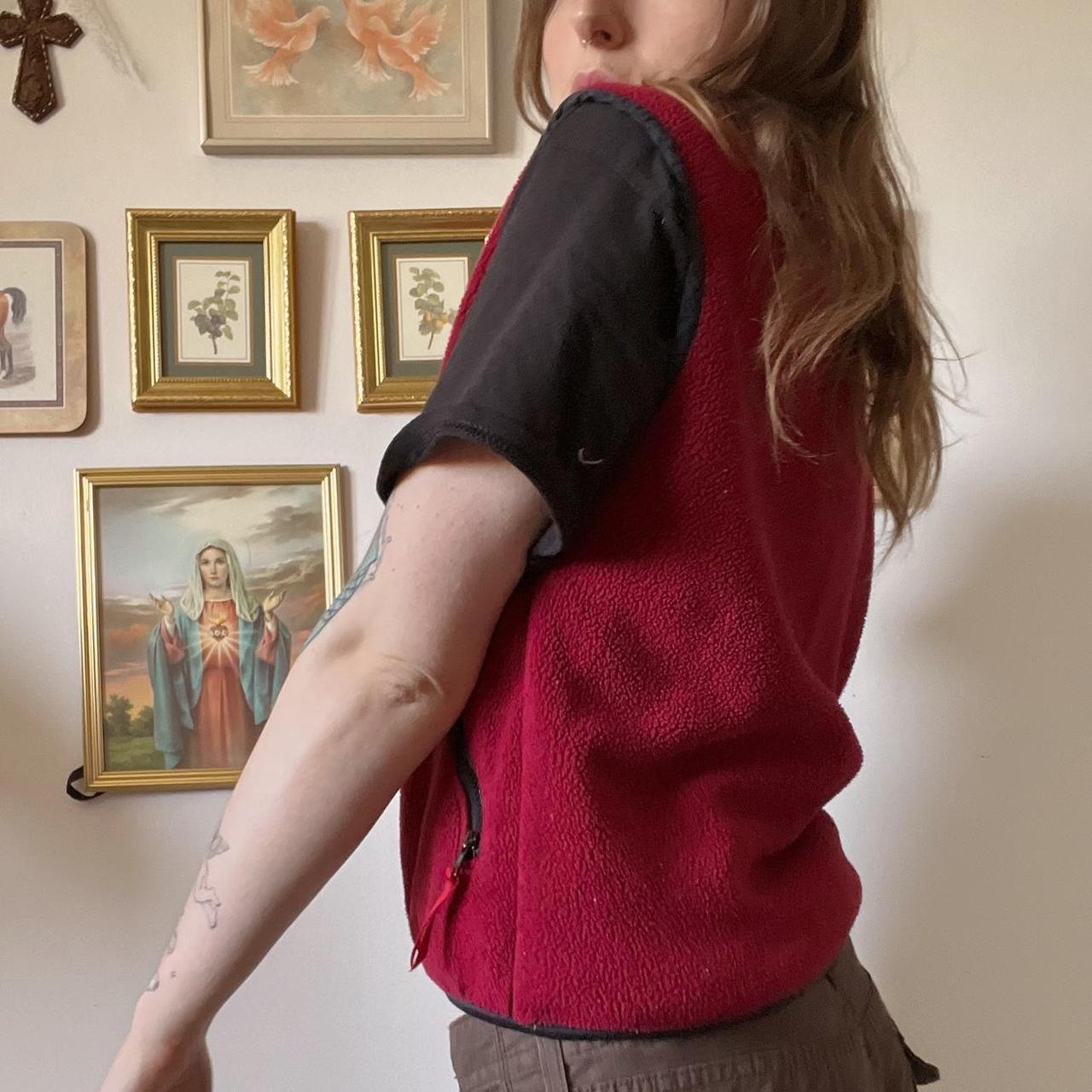 Cherry red fleece vest (S)