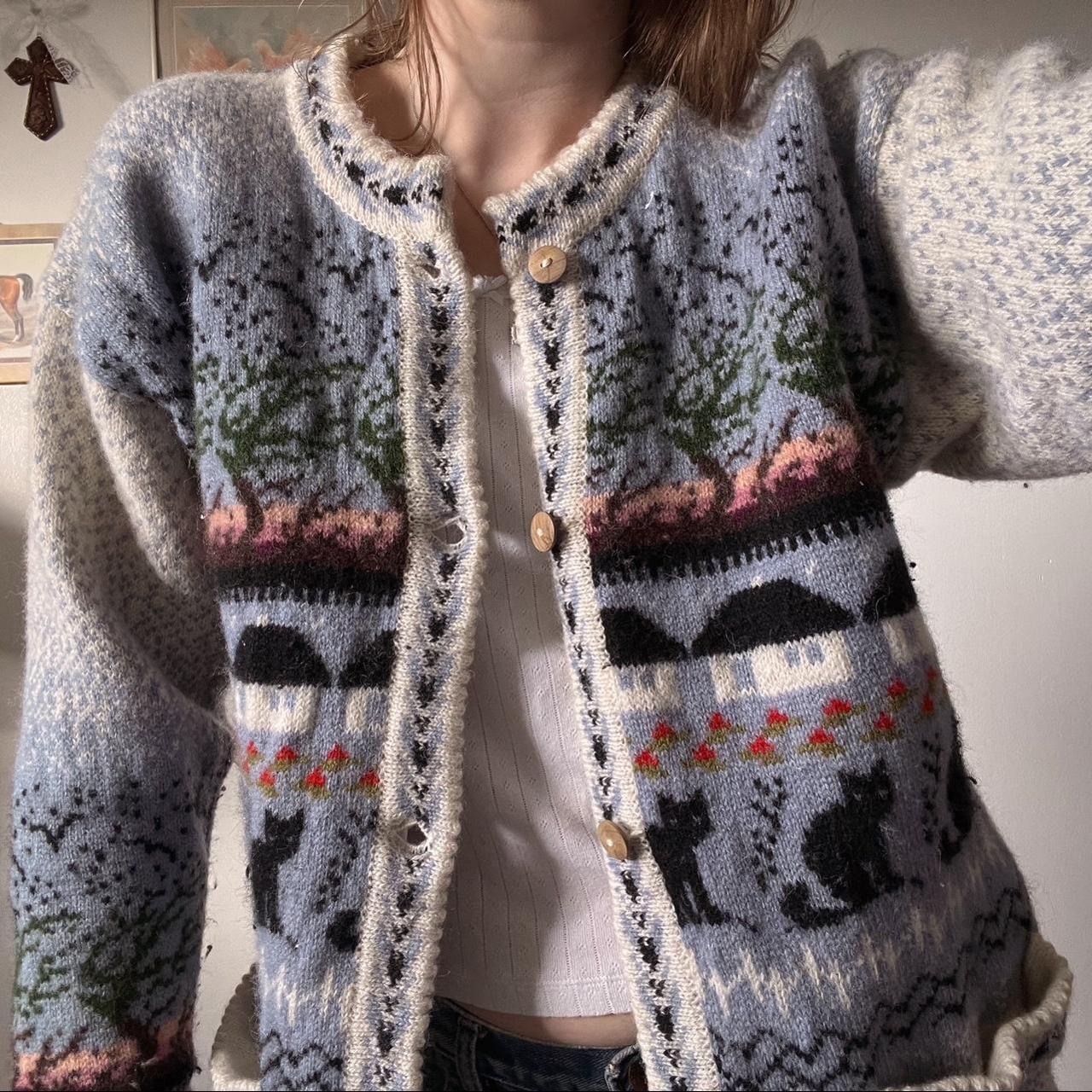 Vintage wool cottage cardigan (S/M)