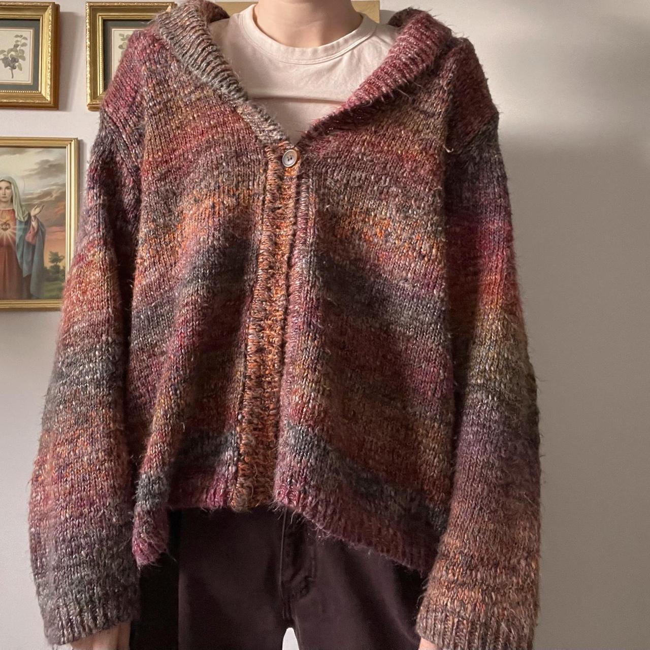 Slouchy rainbow knit cardigan (XL)