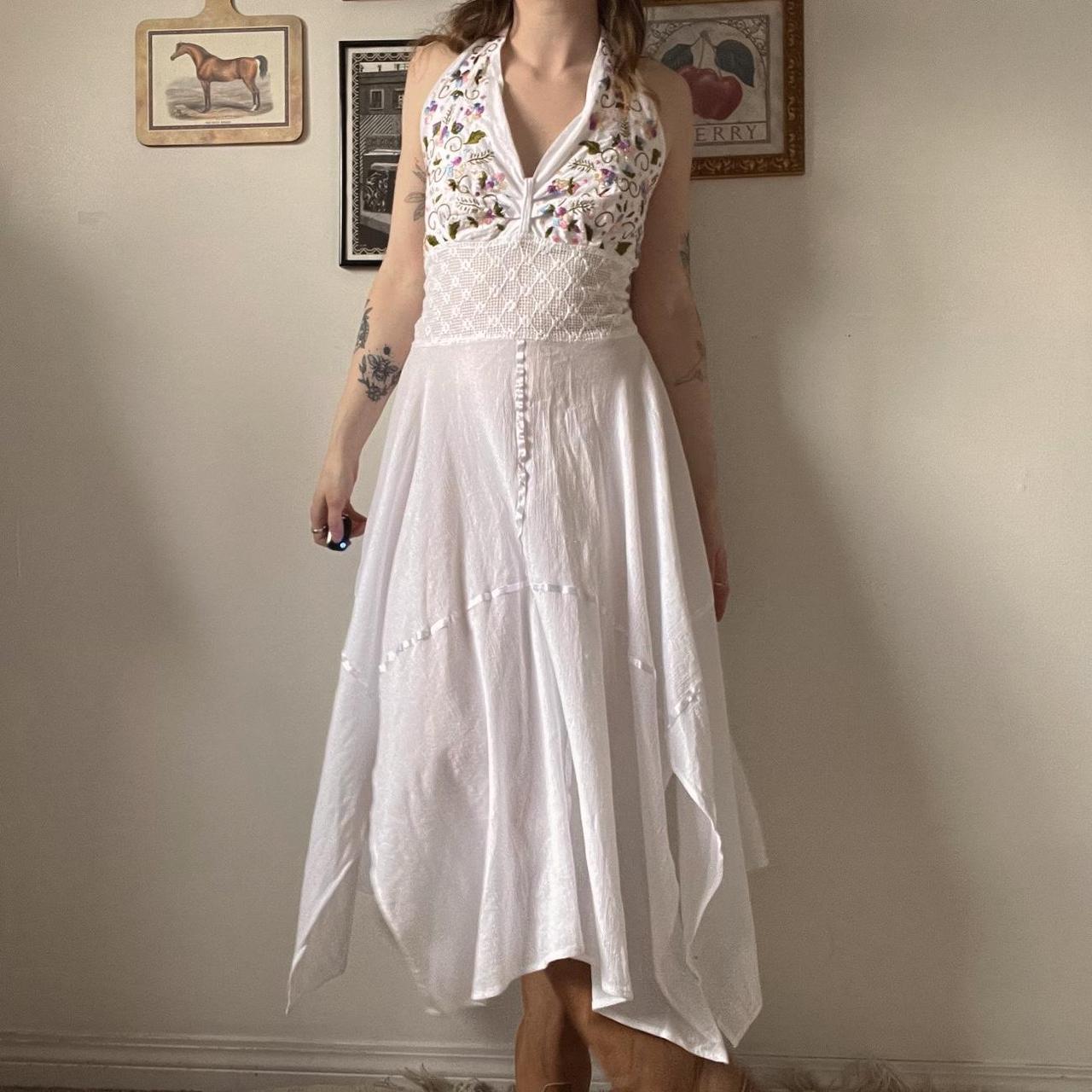 Vintage white halter fairy dress (L)