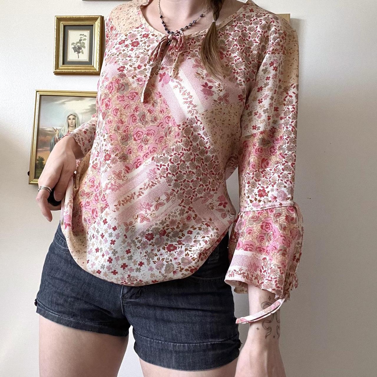 Patchwork floral top (S)