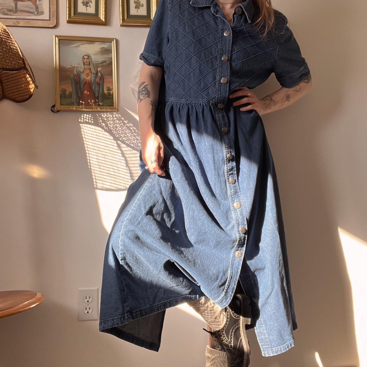 Cottage denim maxi dress (XL)