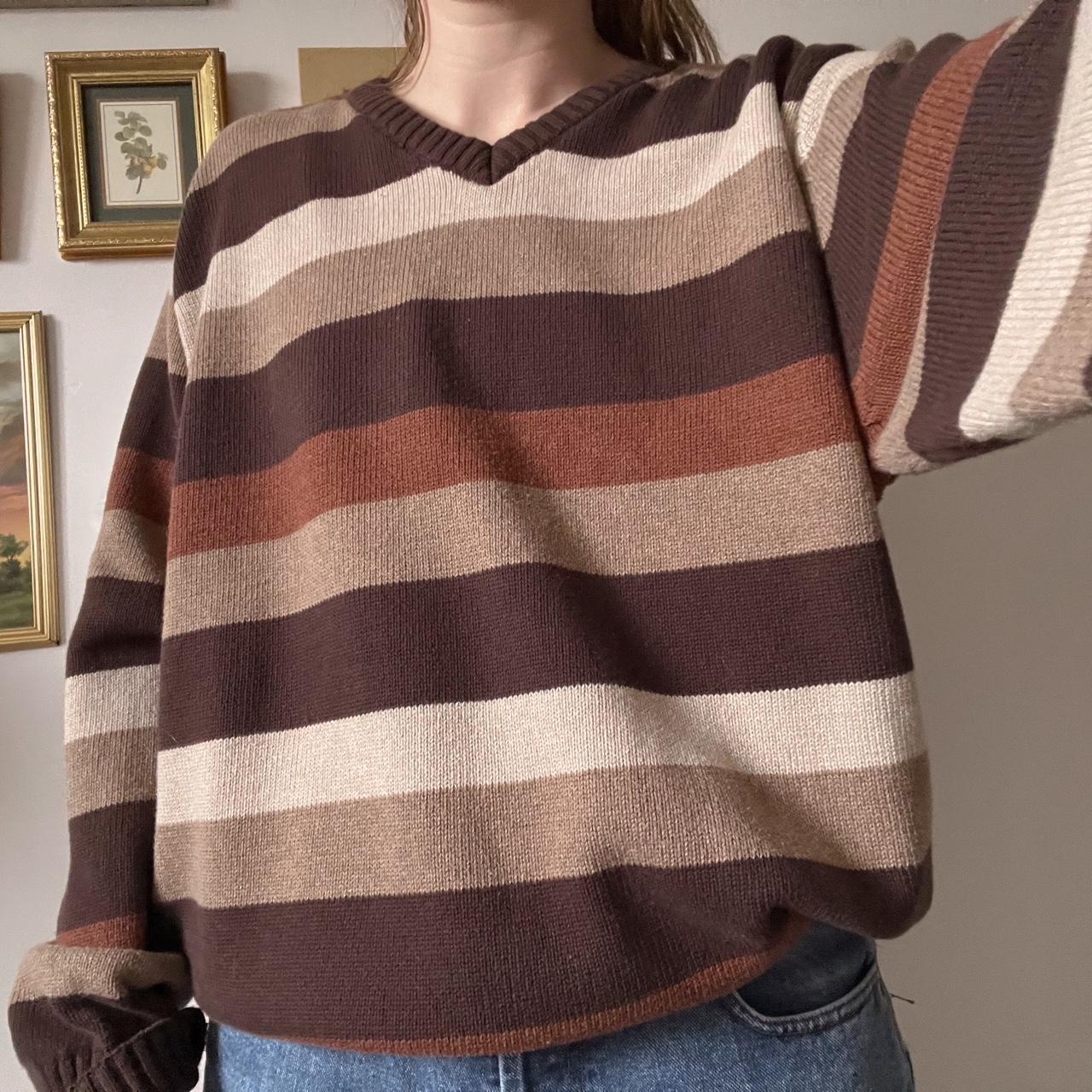 Earthy brown striped sweater (XL)