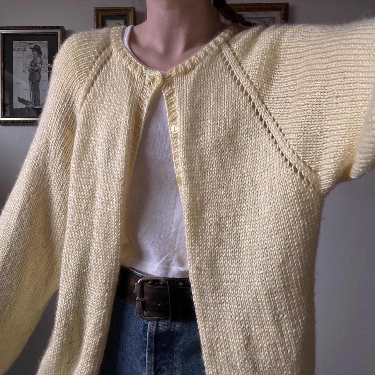 Canary yellow vintage cardigan (L)