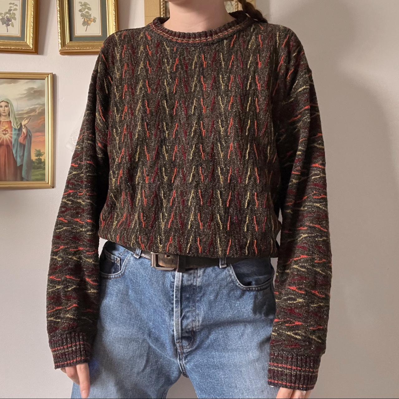 Vintage wishbone knit sweater (L)