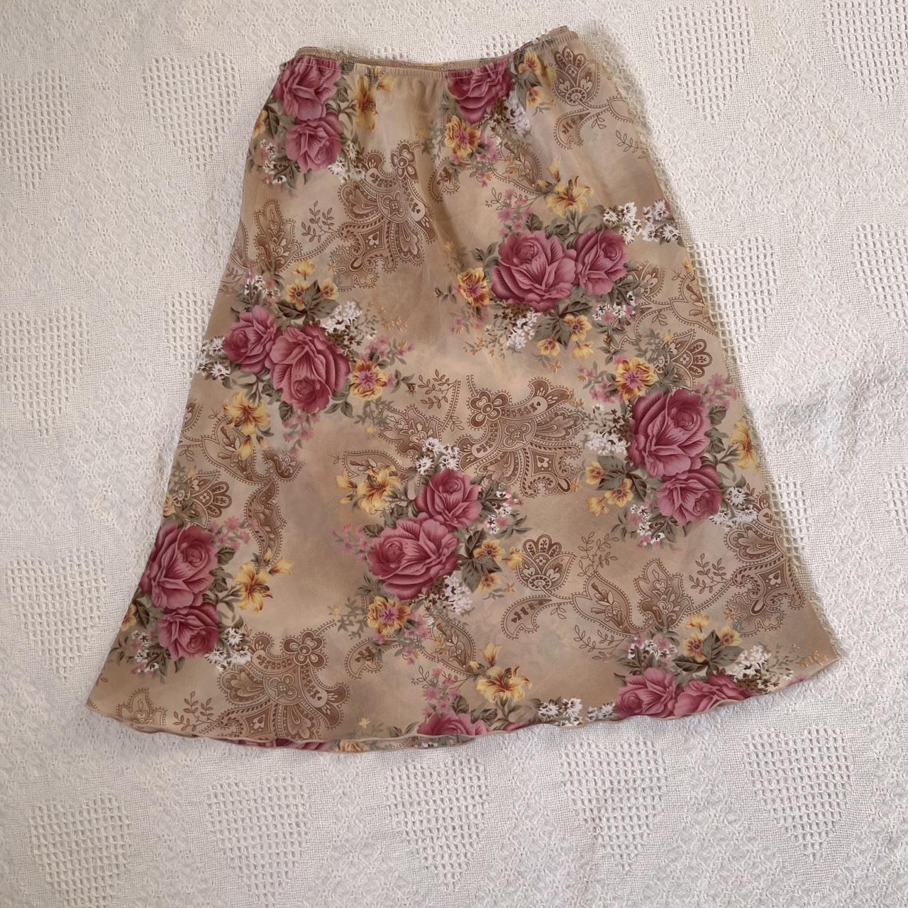 Vintage rose midi skirt (33")