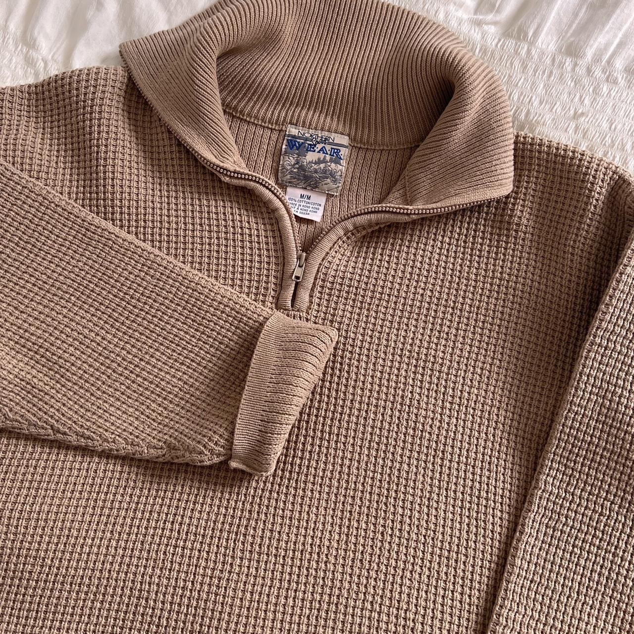 Waffle knit quarter zip sweater (M)