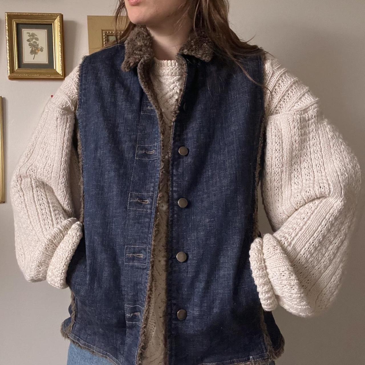 Cozy lined denim vest (M)