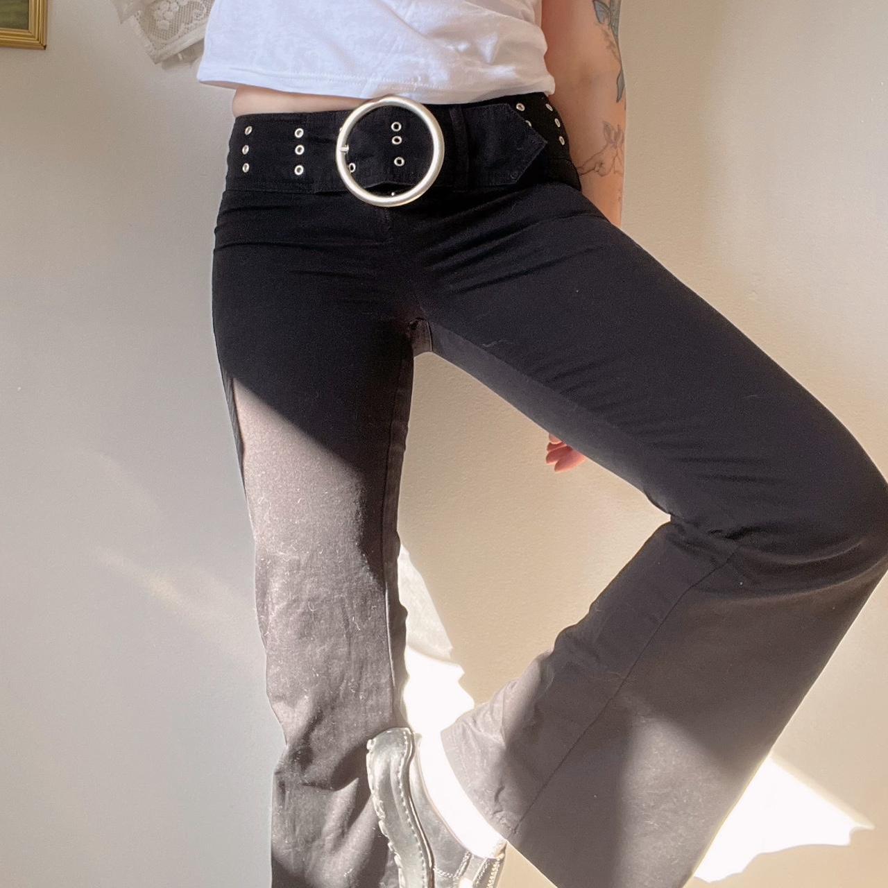 Y2K belted flare pants (XS)