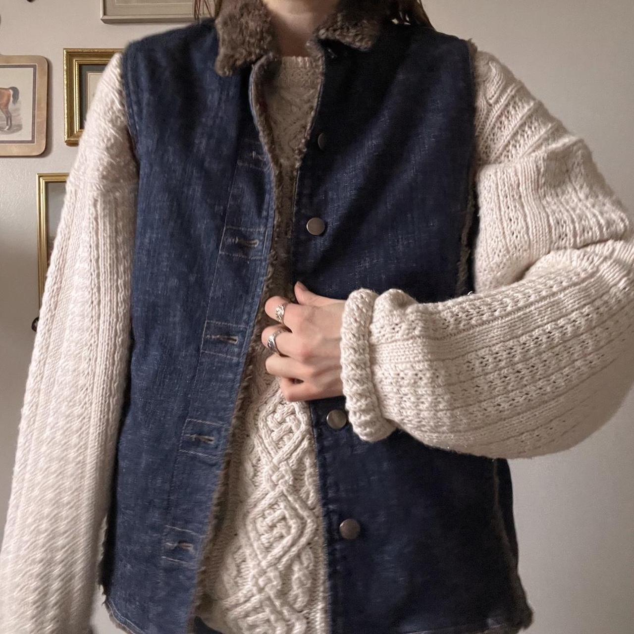 Cozy lined denim vest (M)