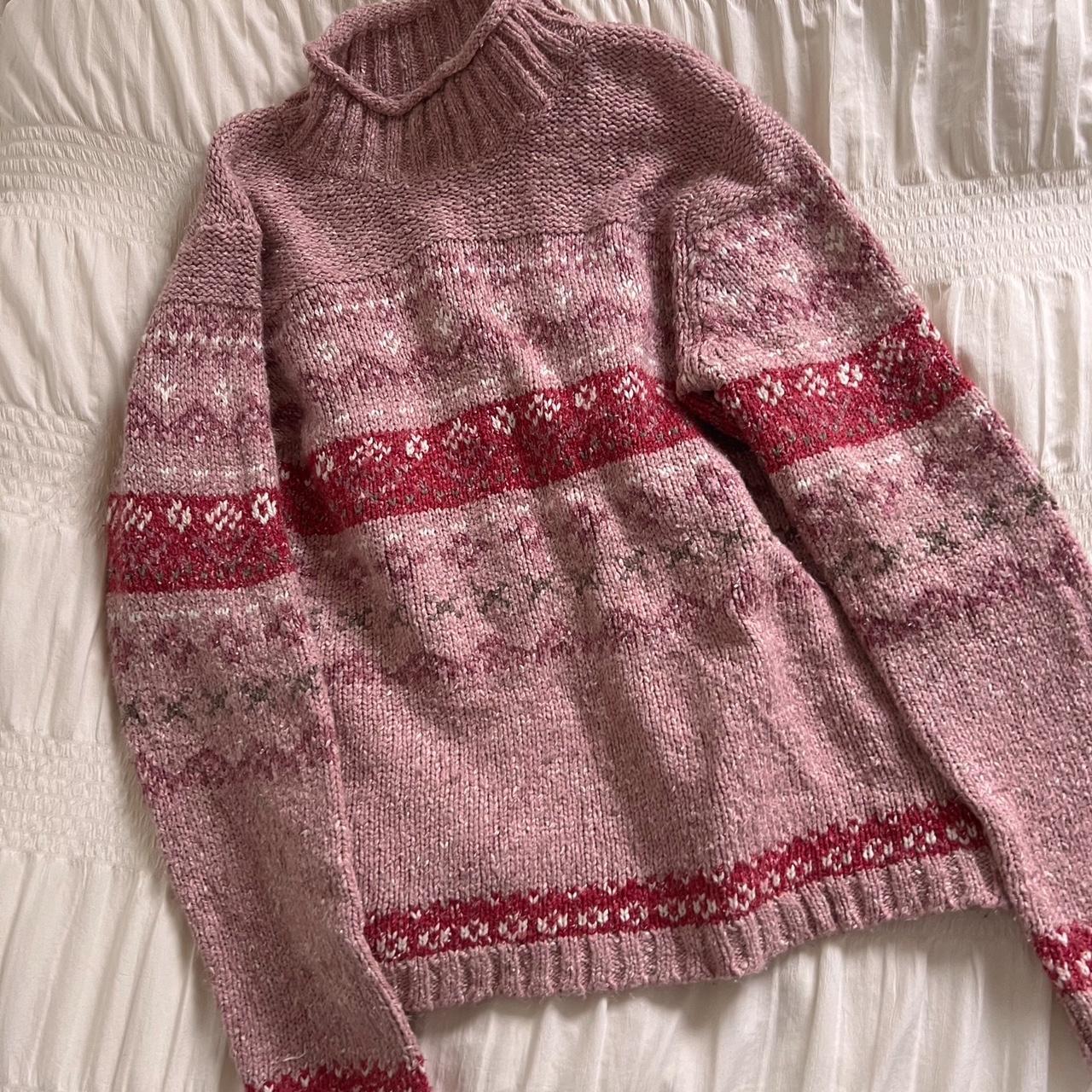 Pink cottage knit sweater (L)