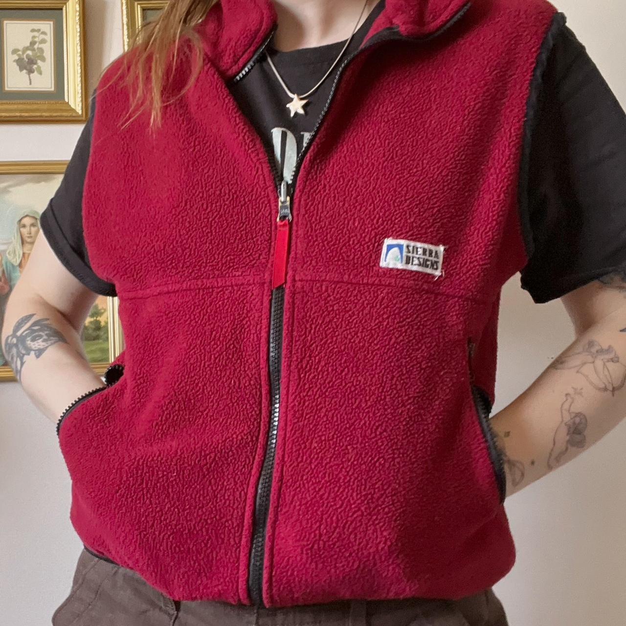 Cherry red fleece vest (S)