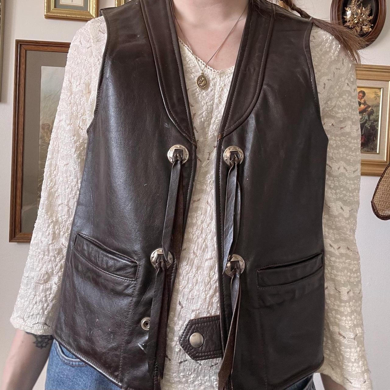 Vintage western leather vest (M)