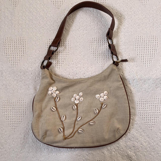 Whimsical canvas shell bag