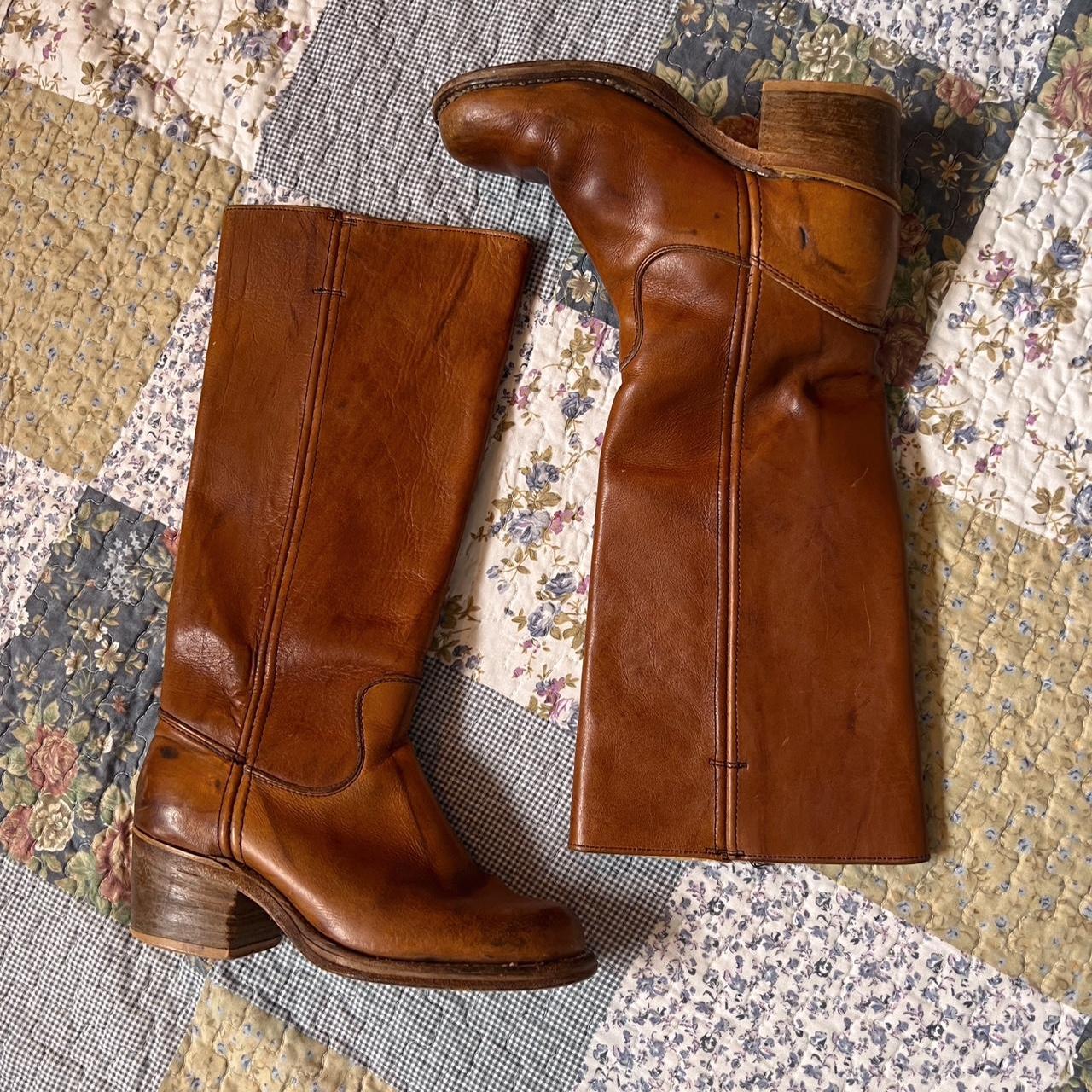 Vintage brown leather campus boots (37)