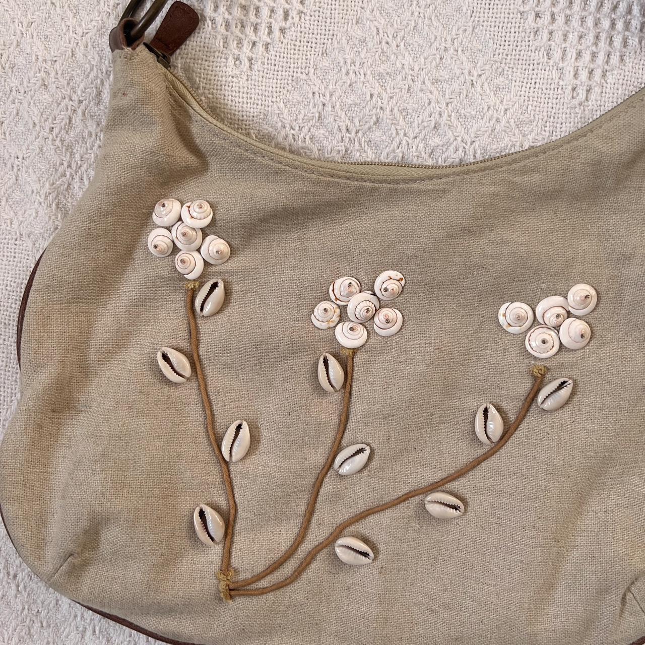 Whimsical canvas shell bag