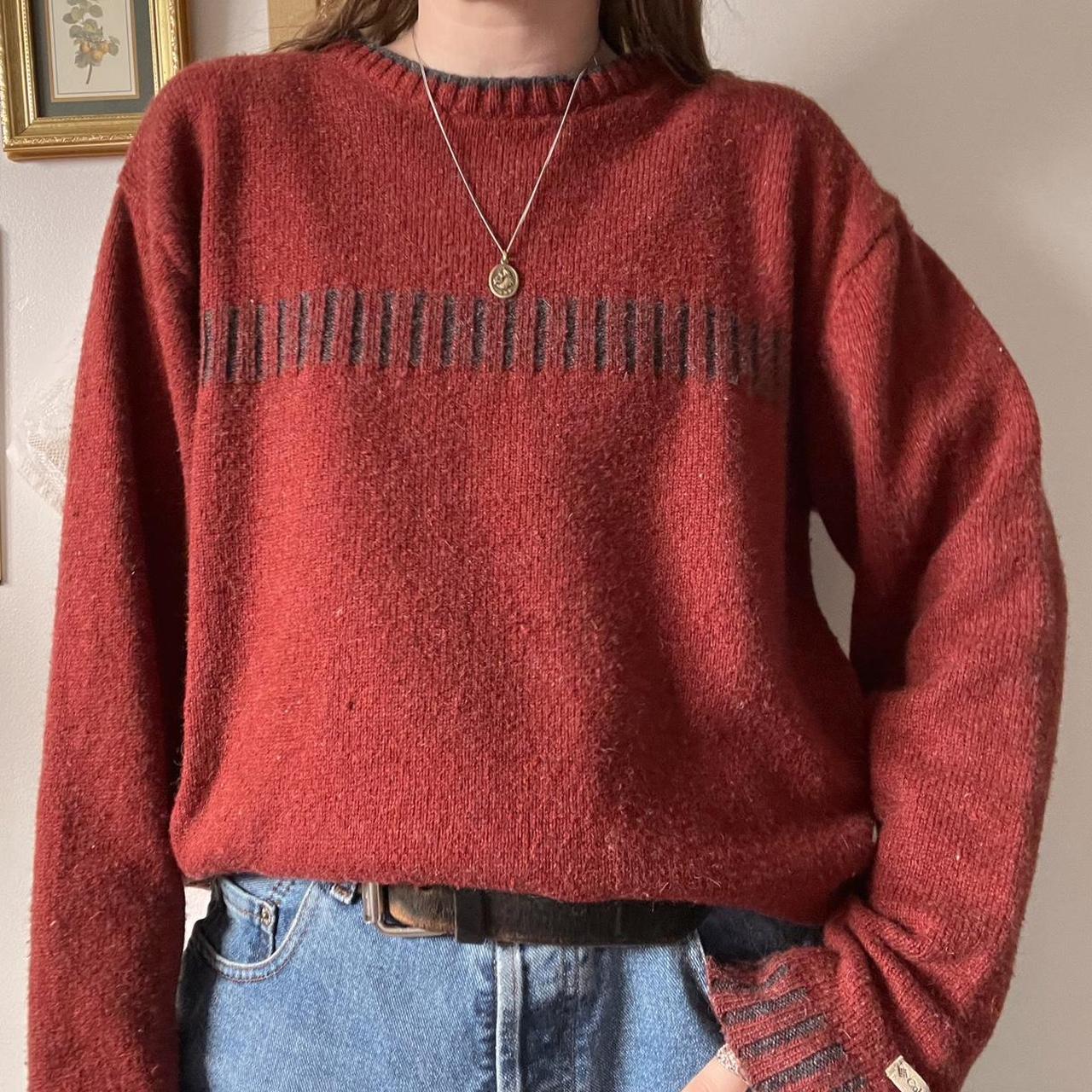 Brick red wool jumper (M)