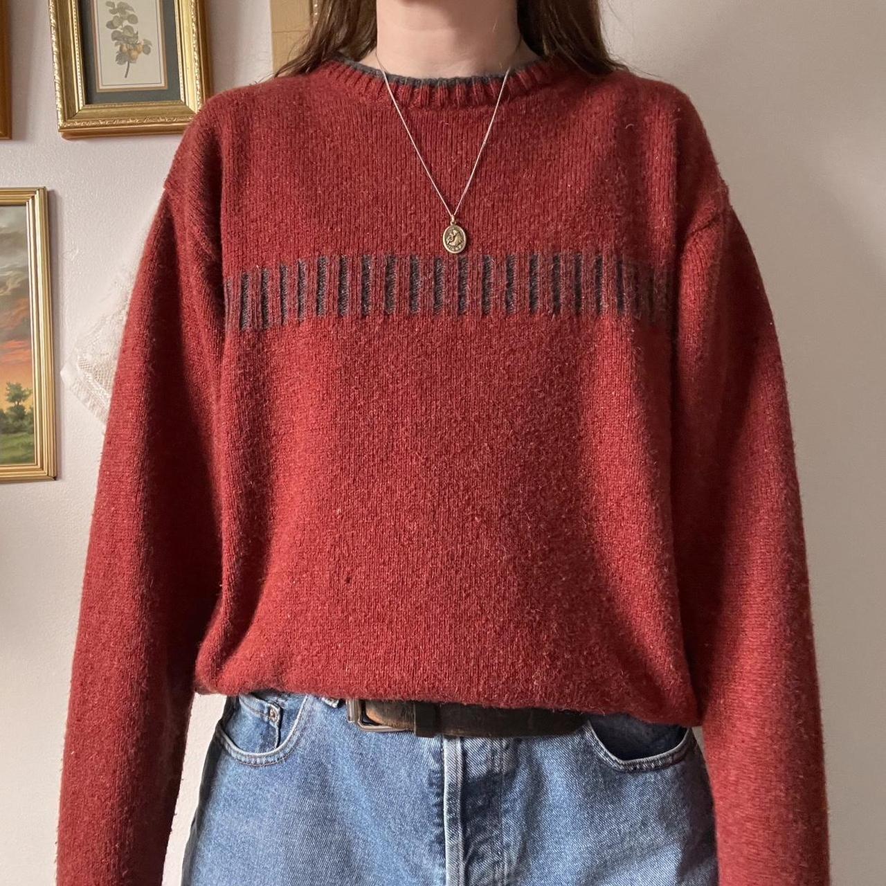 Brick red wool jumper (M)