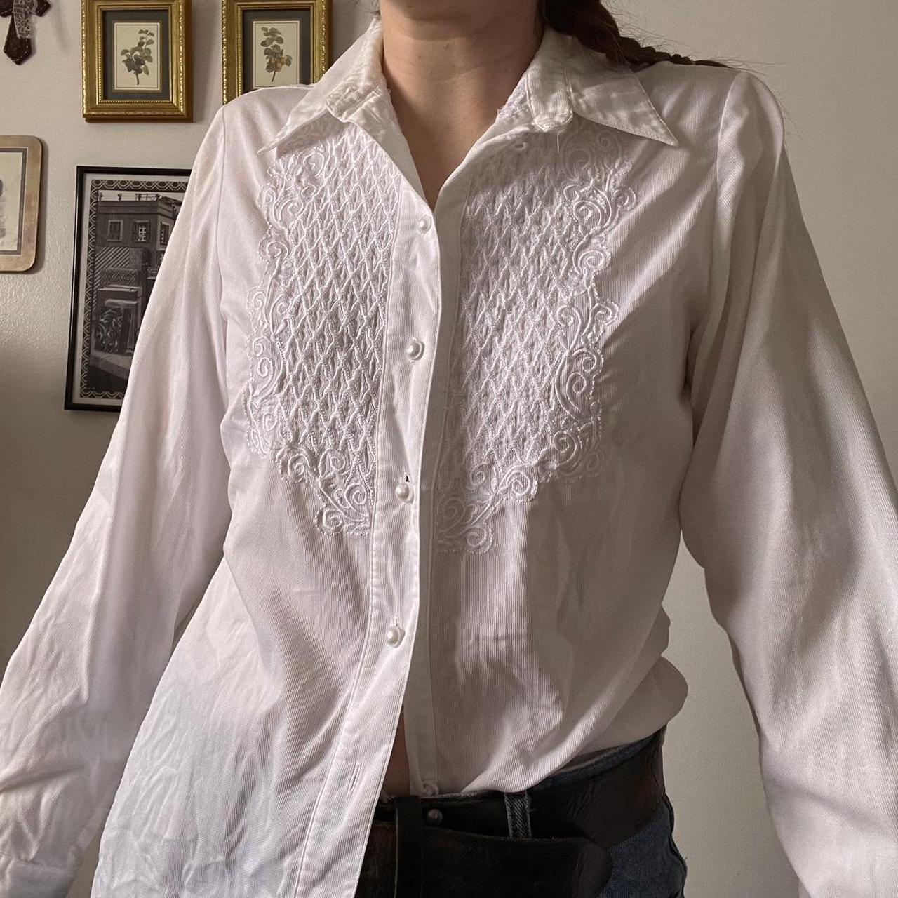 Vintage cowgirl textured blouse (M)