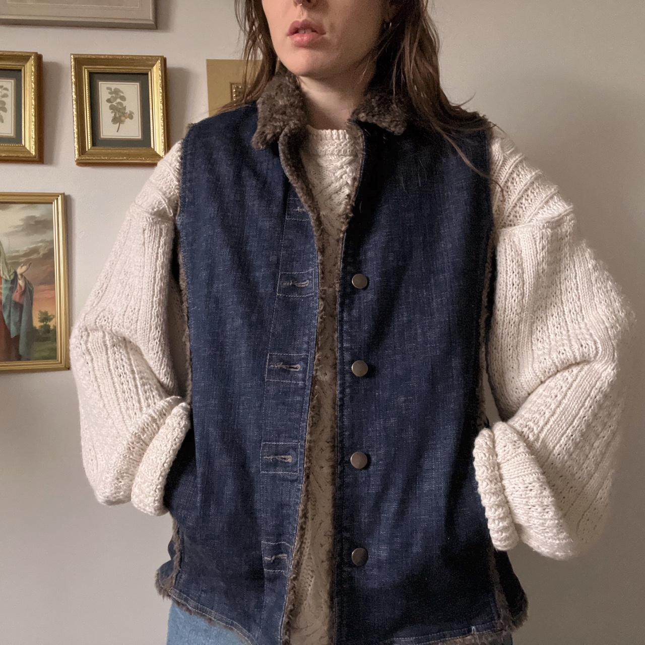 Cozy lined denim vest (M)