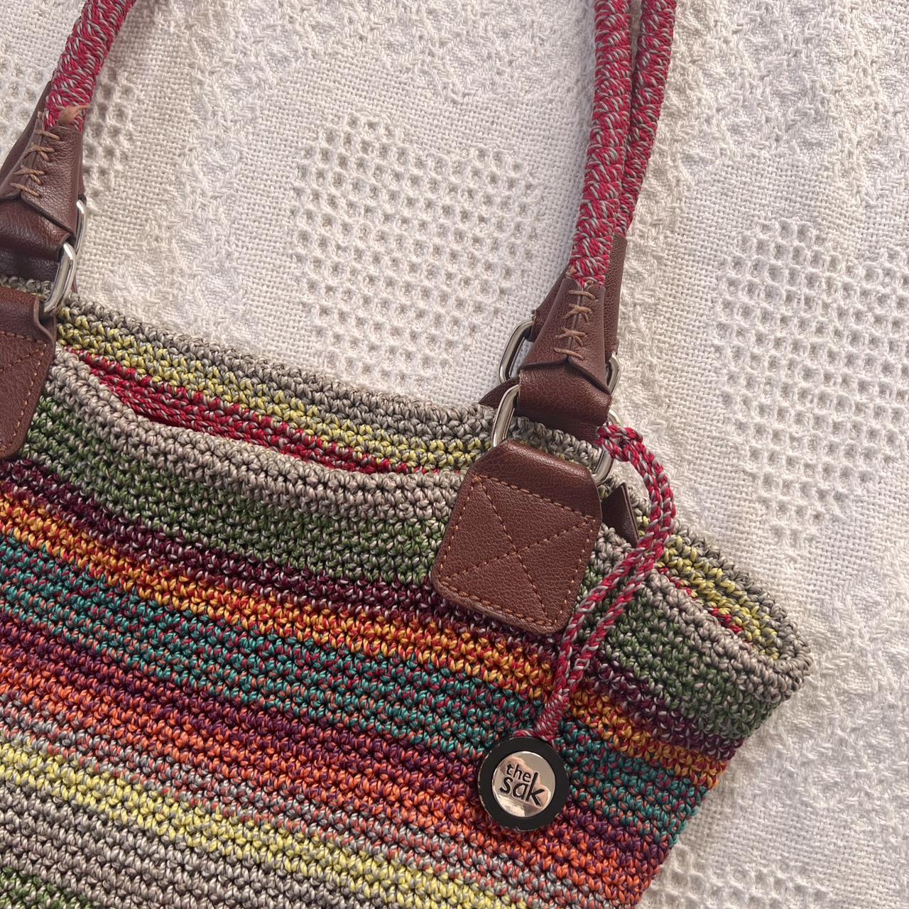 Slouchy rainbow tote bag