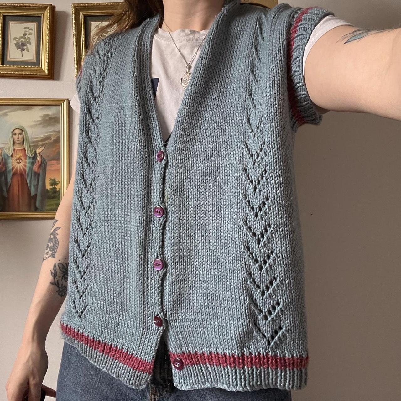 Cottagecore knit sweater vest (L)