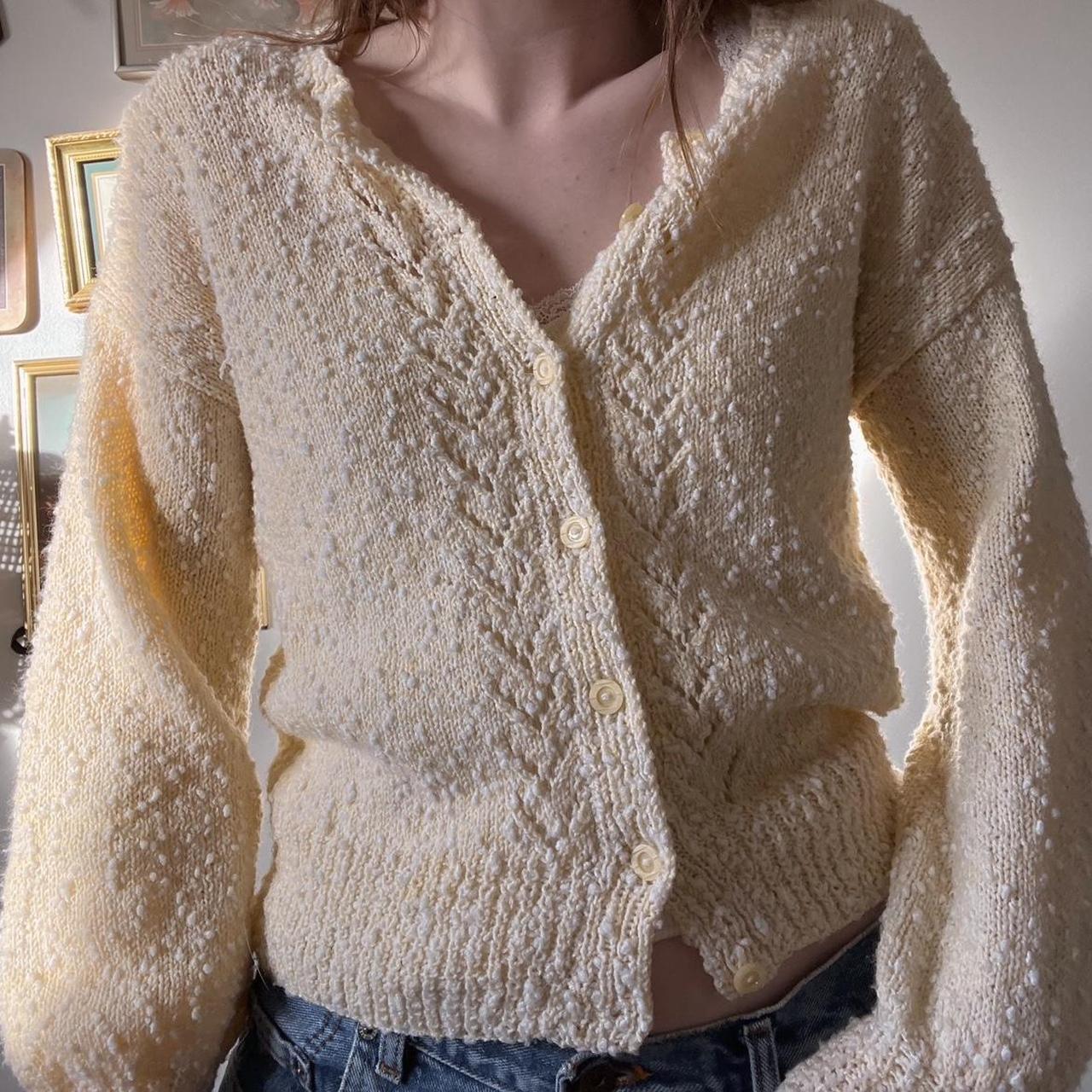 Buttercream vintage knit cardigan (S)