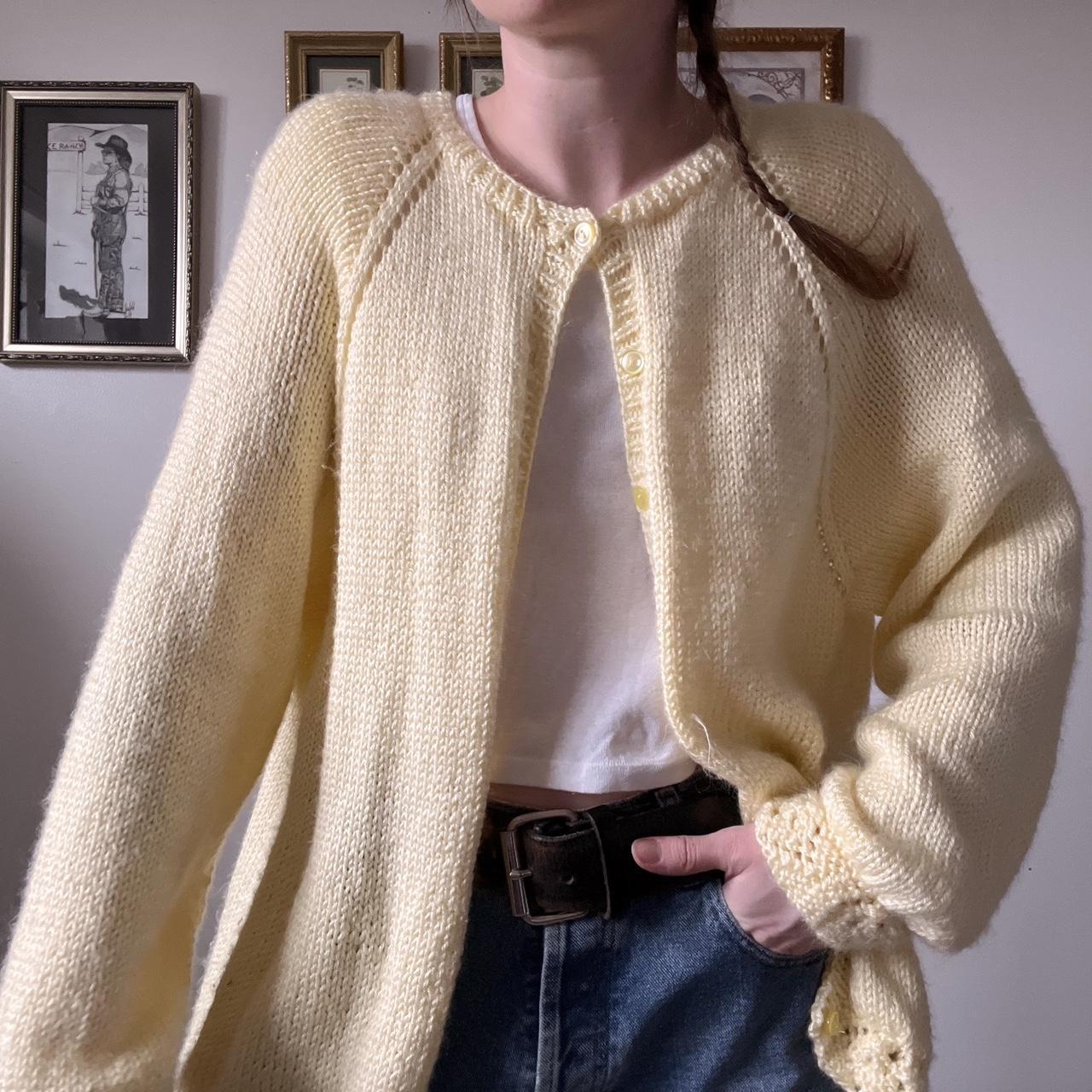 Canary yellow vintage cardigan (L)