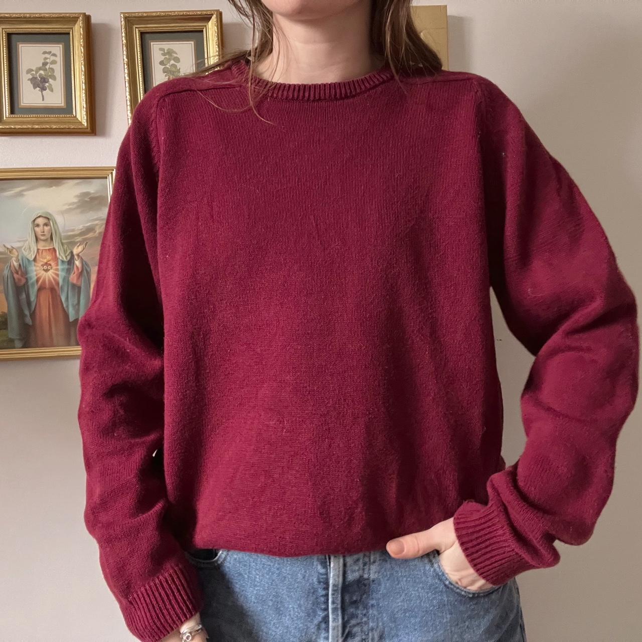 90's burgundy sweater (M)